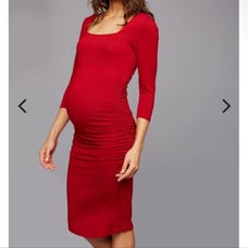 Isabella Oliver Square Neck Maternity Dress Red size 3