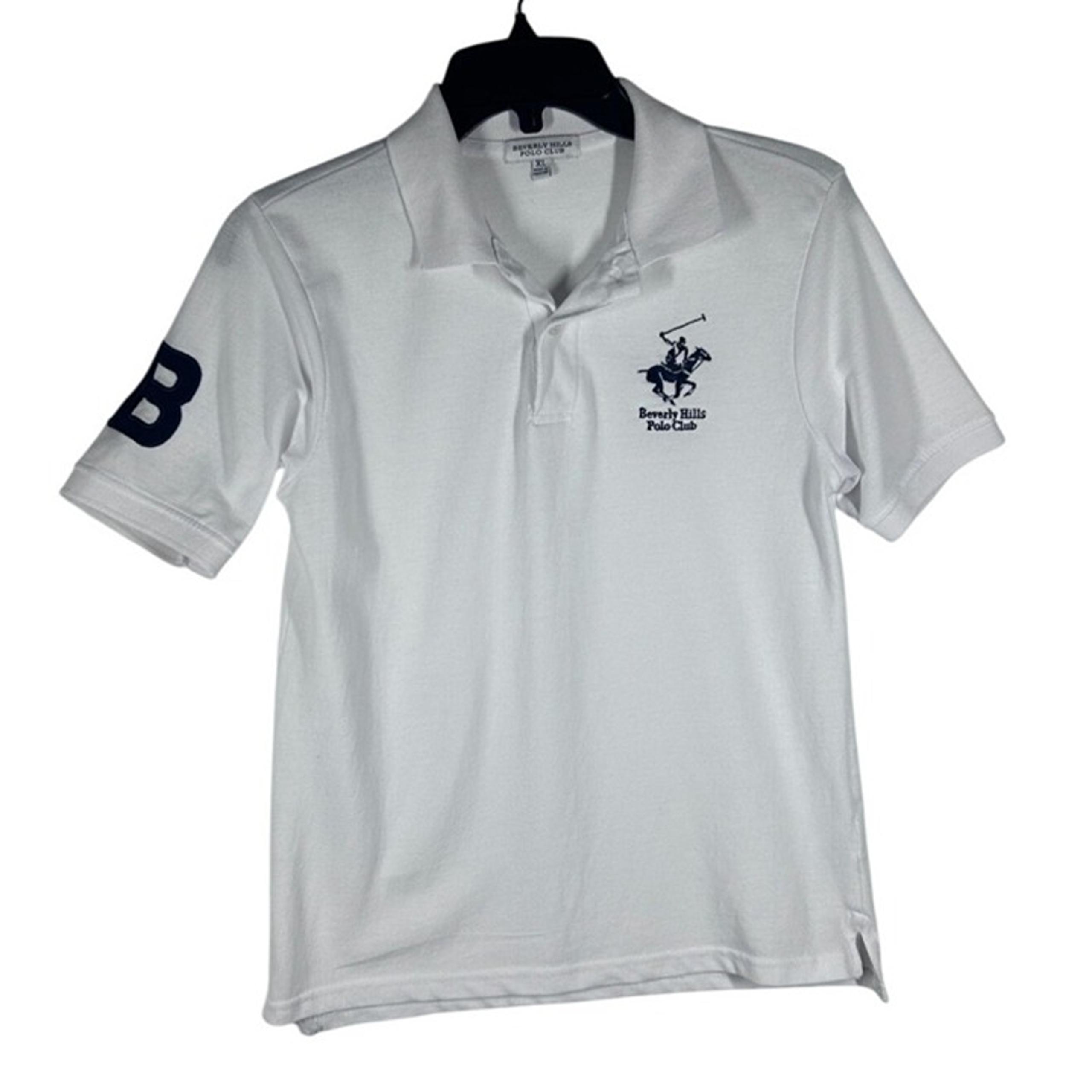 Beverly Hills Polo Club Polo Shirt Boys Size XL White Cotton Polyester Preowned