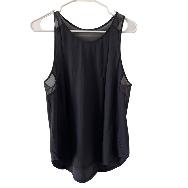 Lululemon Black Mesh-Panel Racerback Tank Top Womens Size S Athletic Wear
