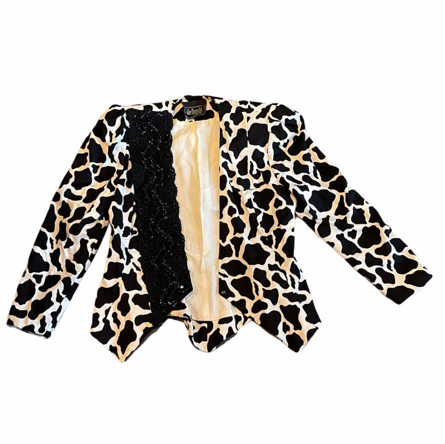 Vintage 1980s Cow Print Blazer