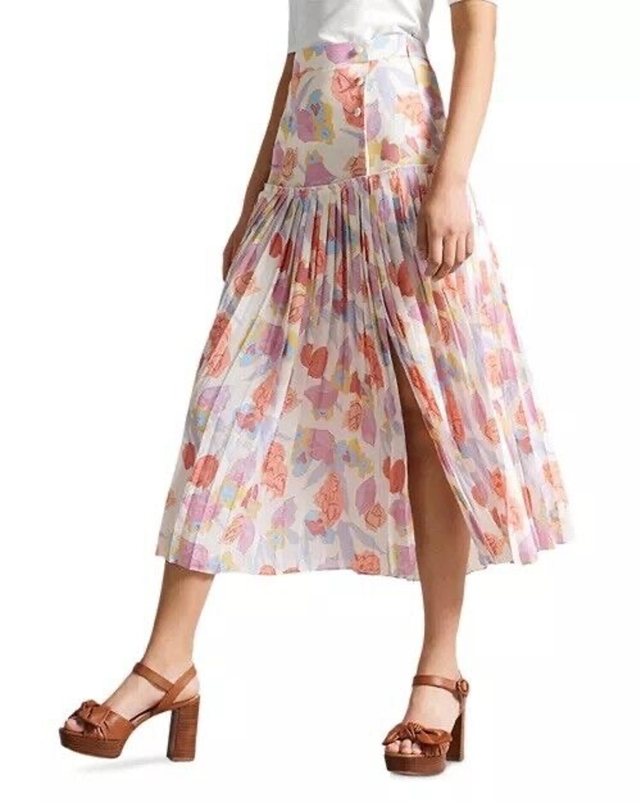 New Ted Baker Faraahh Dropped Waist Midi Skirt Size 0 $260