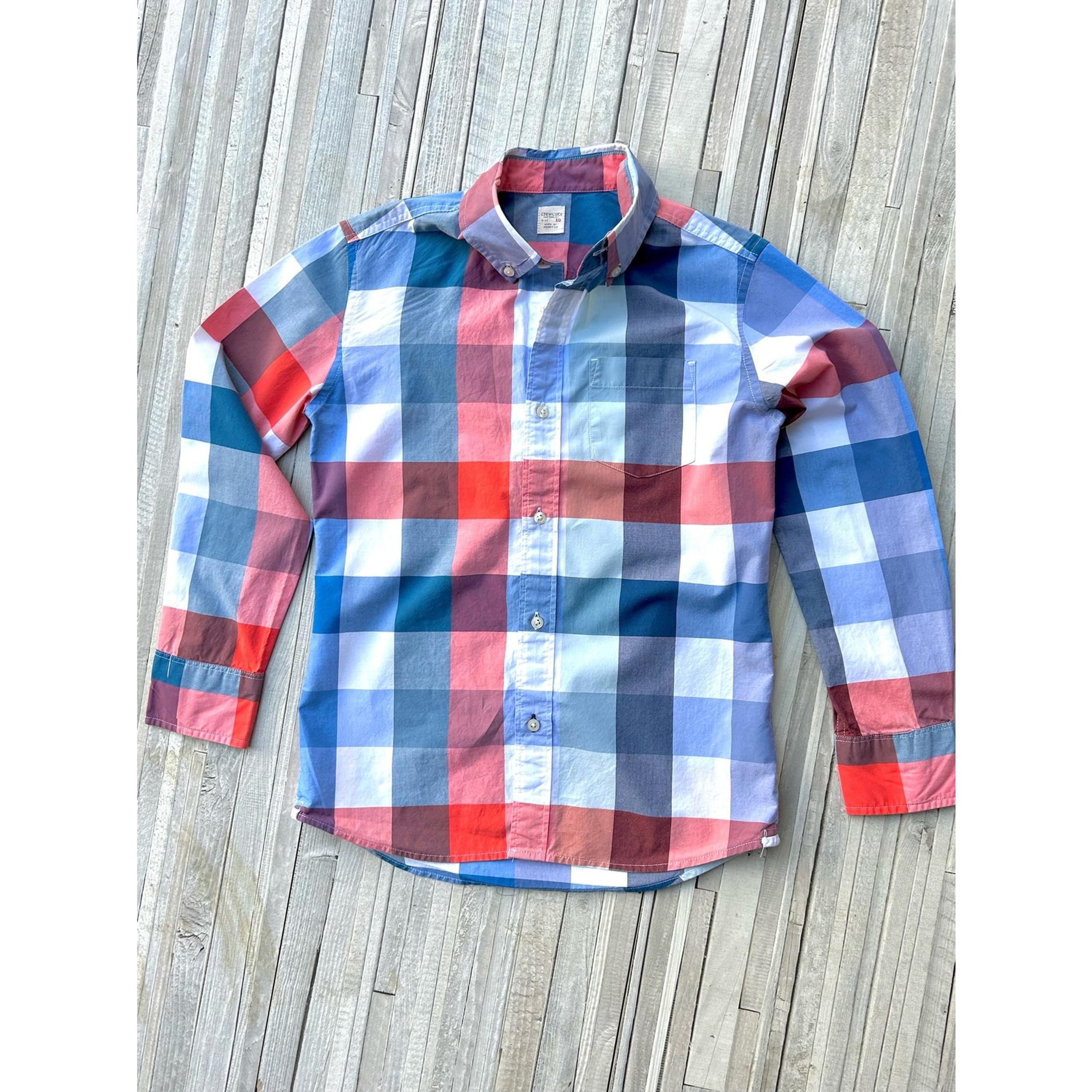 J. Crew Crewcuts Boys Button Up Shirt Size 10 Excellent Used Condition