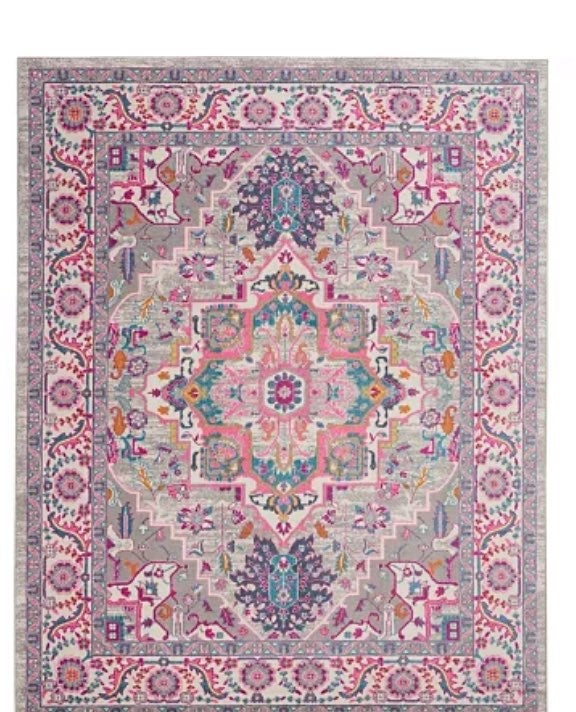Nourison 7'x 10' Gray & Pink Area Rug