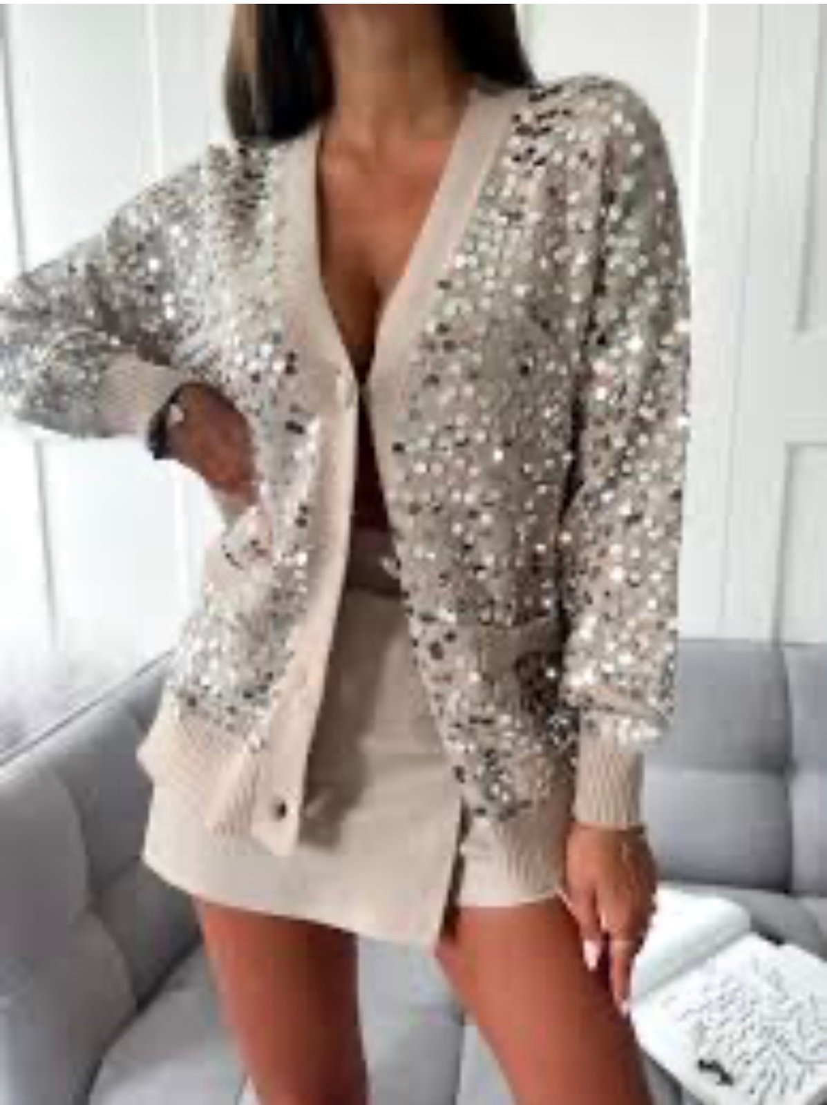 GORGEOUS J-CLAIR FASHION FORWARD OVERSIZED CARDIGAN SWEATER MADE IN ITALY
