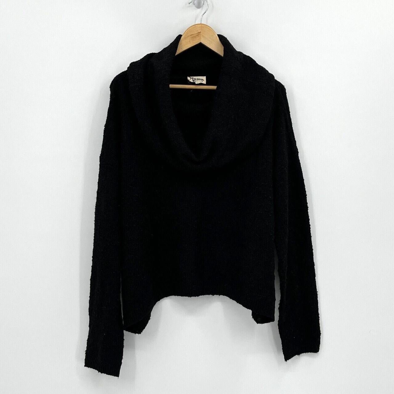 Show Me Your Mumu Mellow Sweater Sz L Black Cowl Neck Thermal Pullover Knit