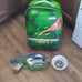 Ninja turtle suite case, Bowl, and gun/