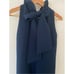 Tuckernuck Blythe Ruffle Neck Tie Back Dress in Navy Size Small Gently Used