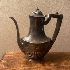 Tiffany & CO. silver plated tea pot with wooden handle