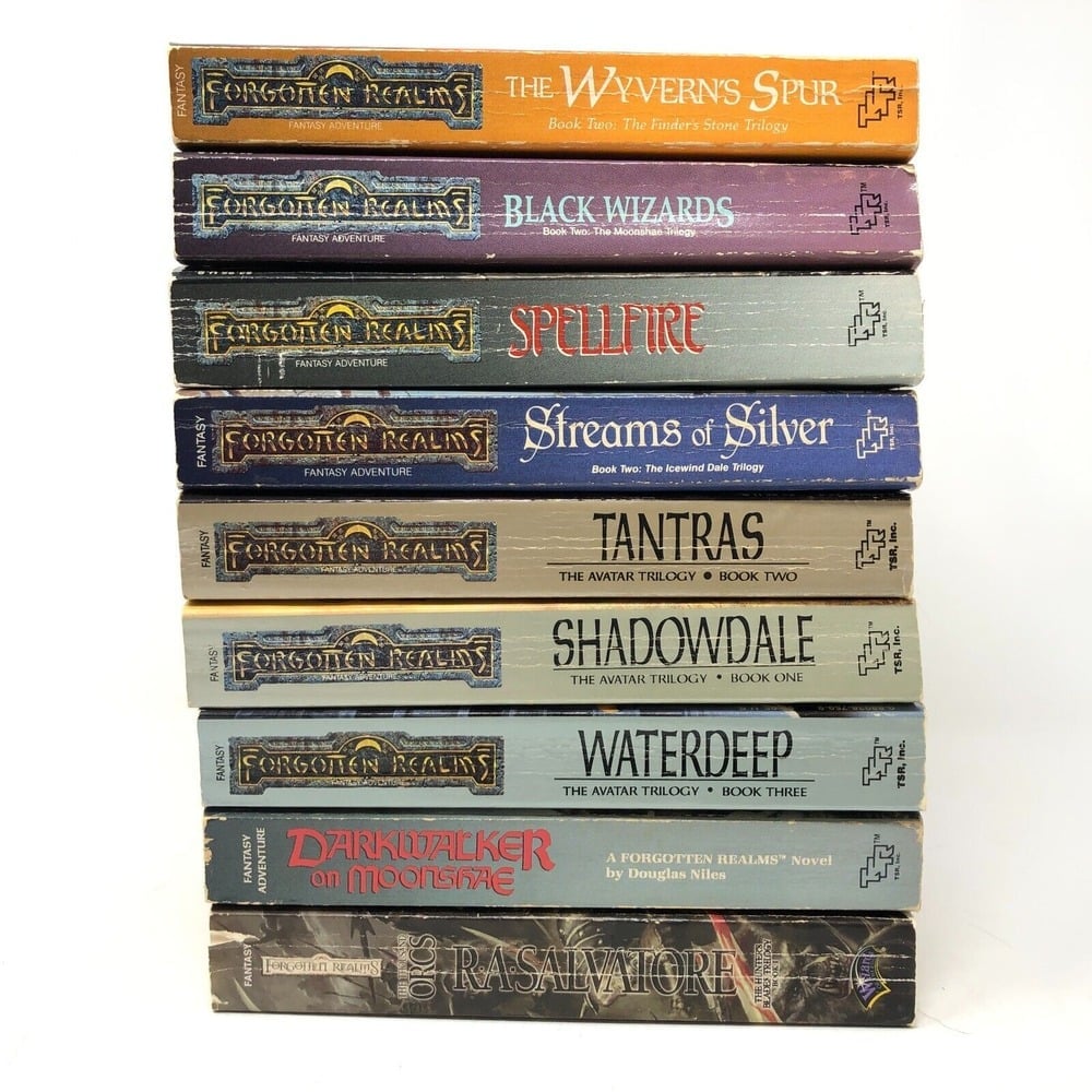 Forgotten Realms Lot of 9 - D&D Books Salvatore, Avatar Trilogy, TSR Paperbacks