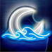Neon Moon Ocean Wave Paradise Bedroom Outdoor Indoor Japanese Anime Wall Decor
