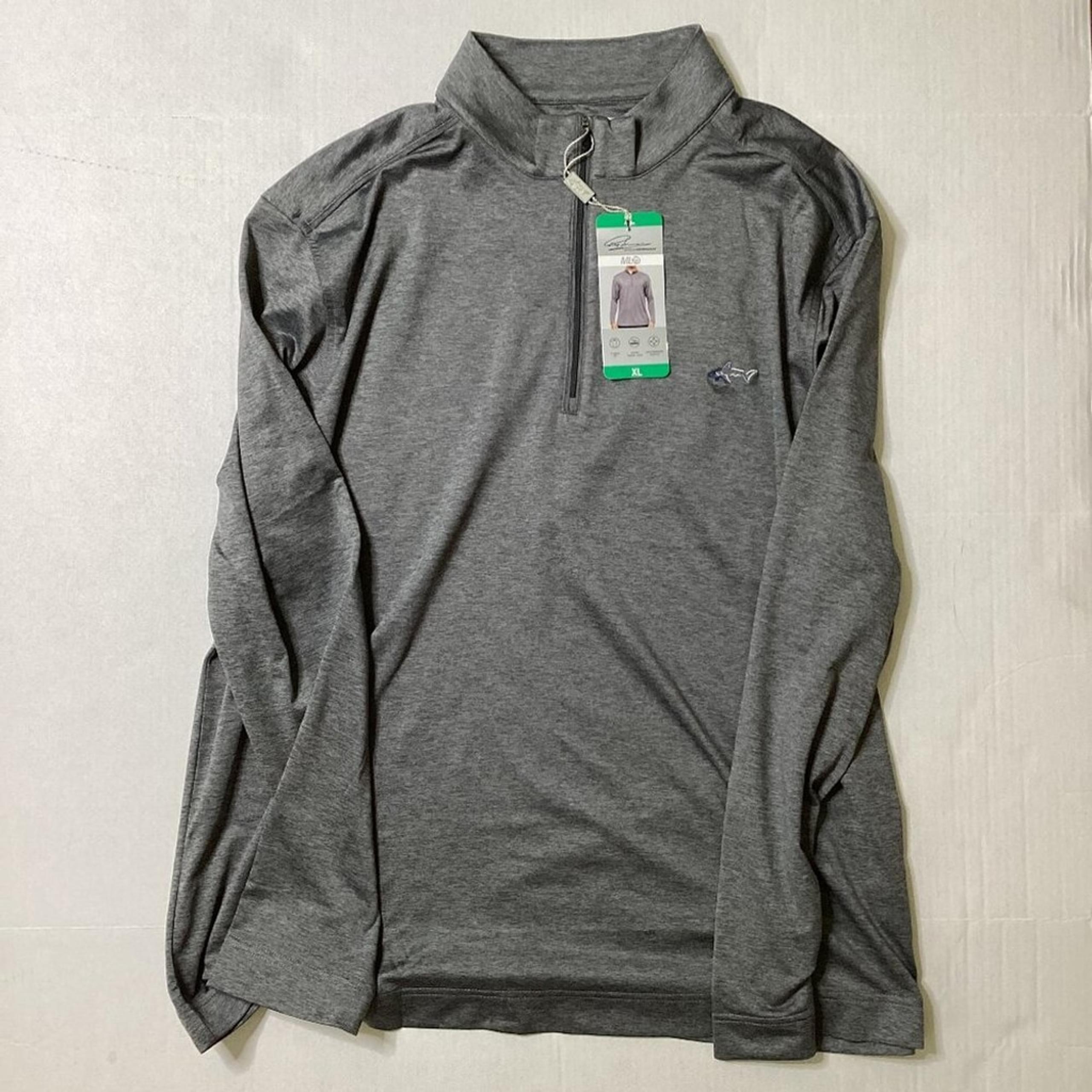 Greg Norman Men's Micro Fleece Lined Quarter Zip Pullover Long Sleeve XL Grey