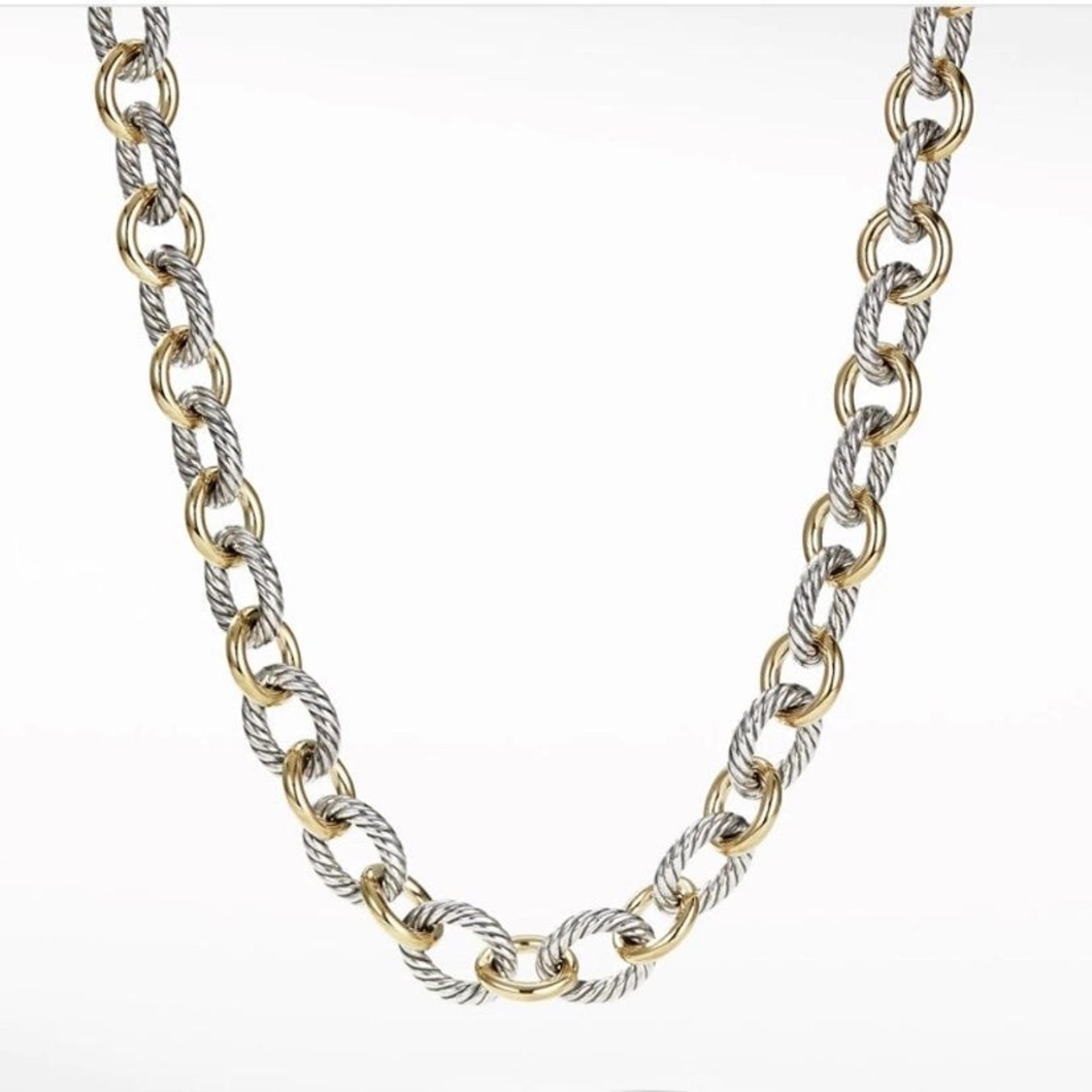 David Yurman Oval Link Necklace with 18K Gold