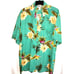 Two Palms Mens VINTAGE Sea Green Floral Made in Hawaii Hawaiian shirt Size XL