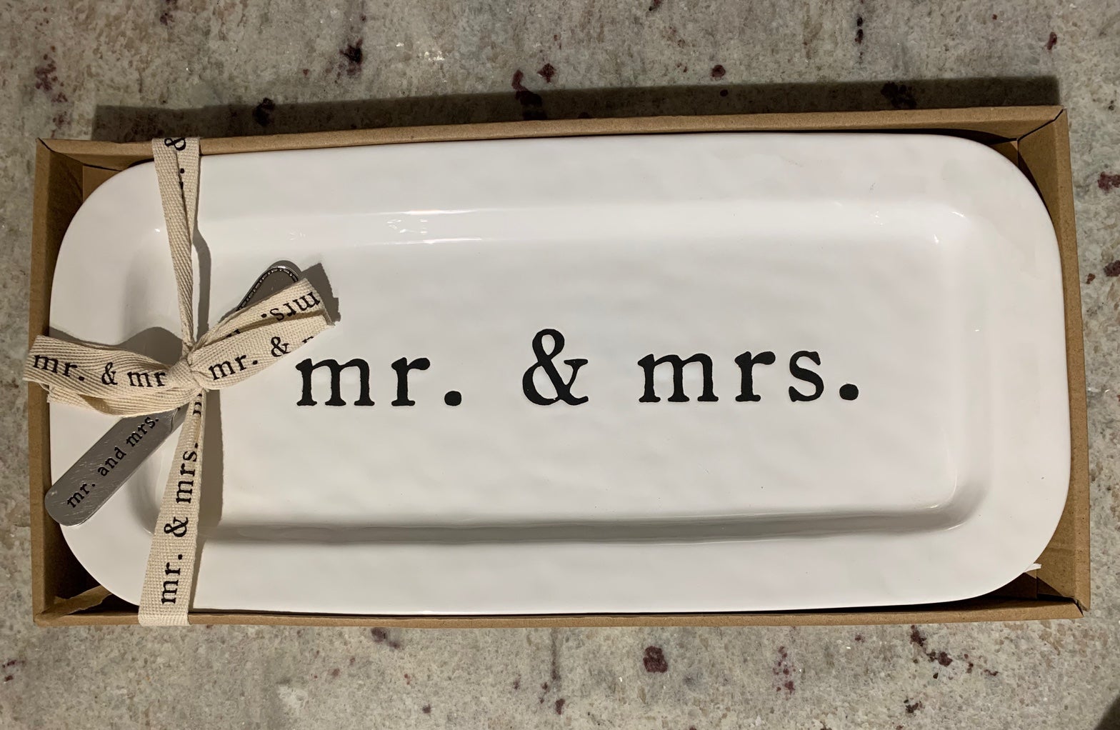 Mr. & Mrs. Serving Platter with Spreader