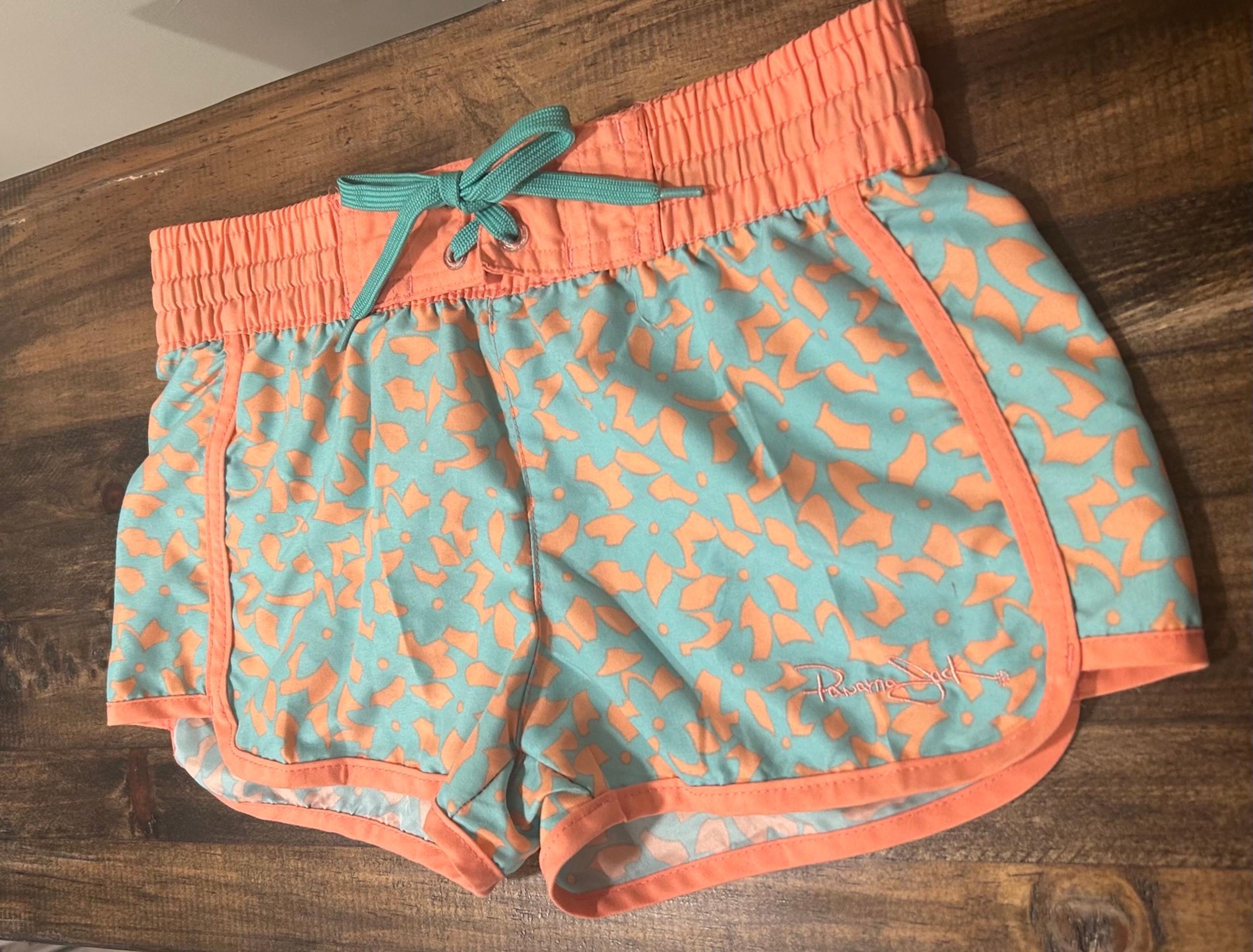 Girl's Panama Jack Size 10-12 Blue and Orange Water Shorts with Tie Closure
