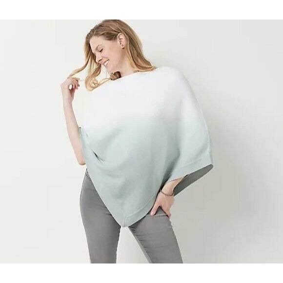 Barefoot Dreams CozyChic Ultra Lite Ocean Breeze PonchoOmbre Waterfall.One Size