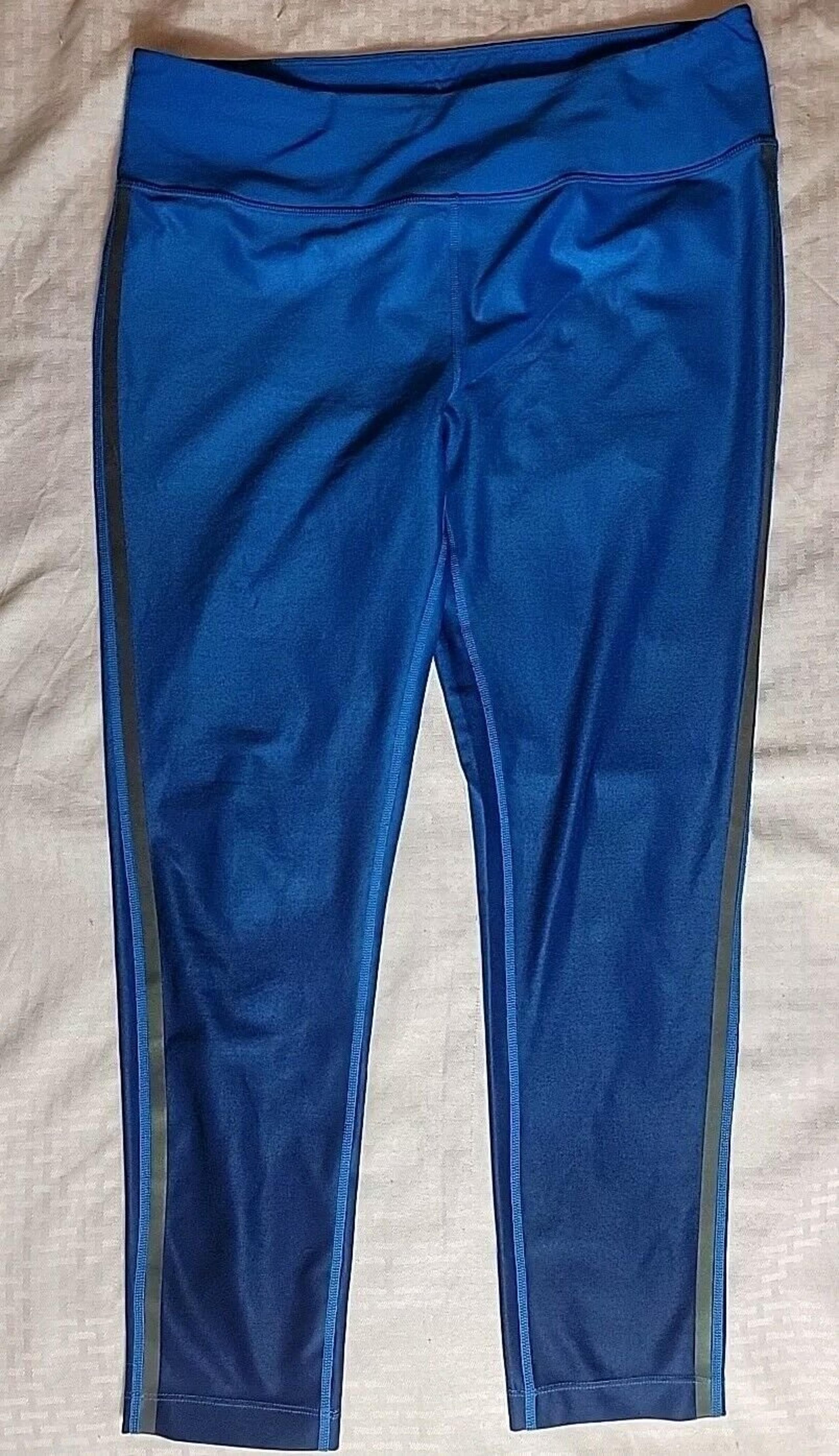 MPG Womens Blue Athletic Yoga leggings Size Extra Large Xl Ombre Reflective