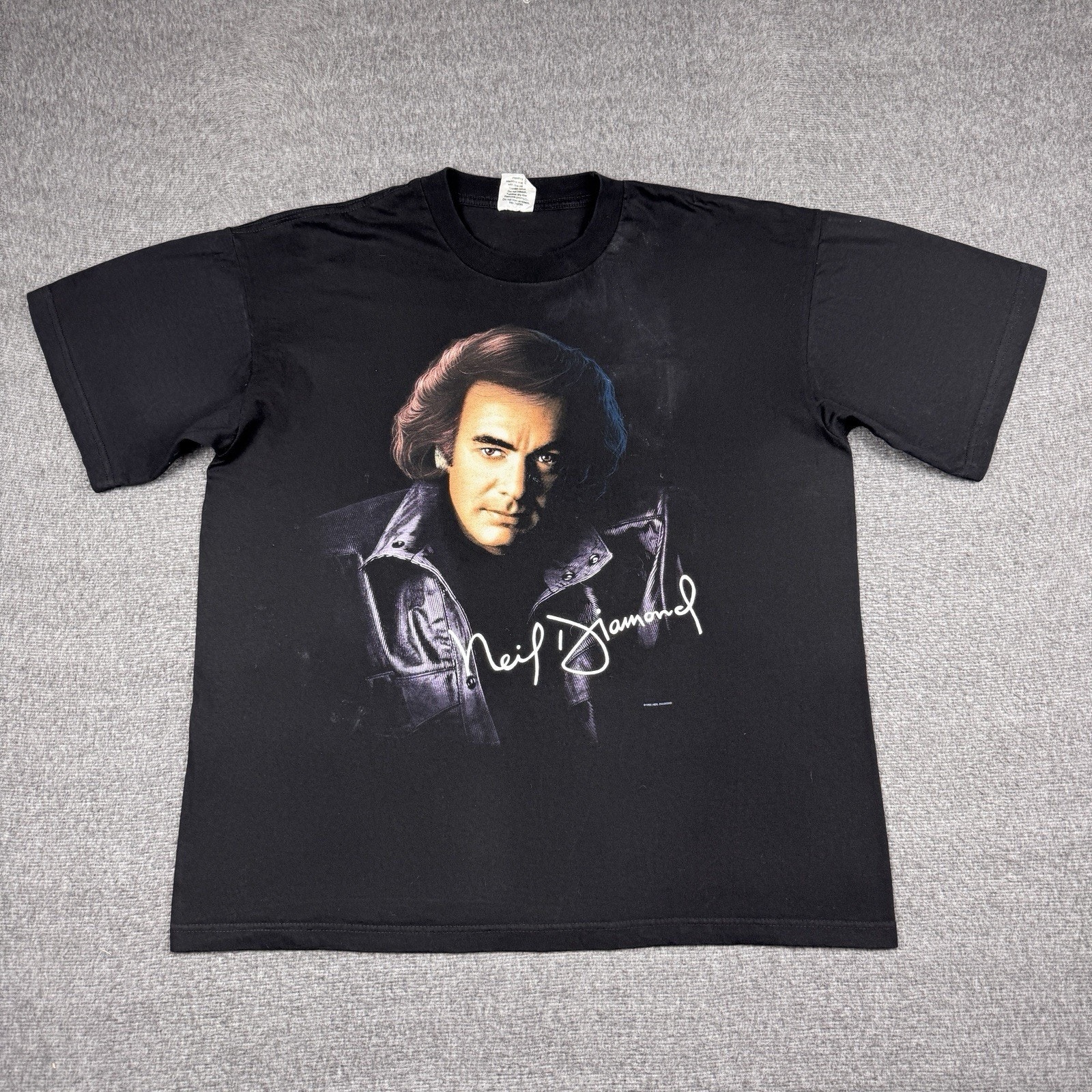 Vintage Neil Diamond T-Shirt Mens XL Black Portrait Concert Tour 90s 1996