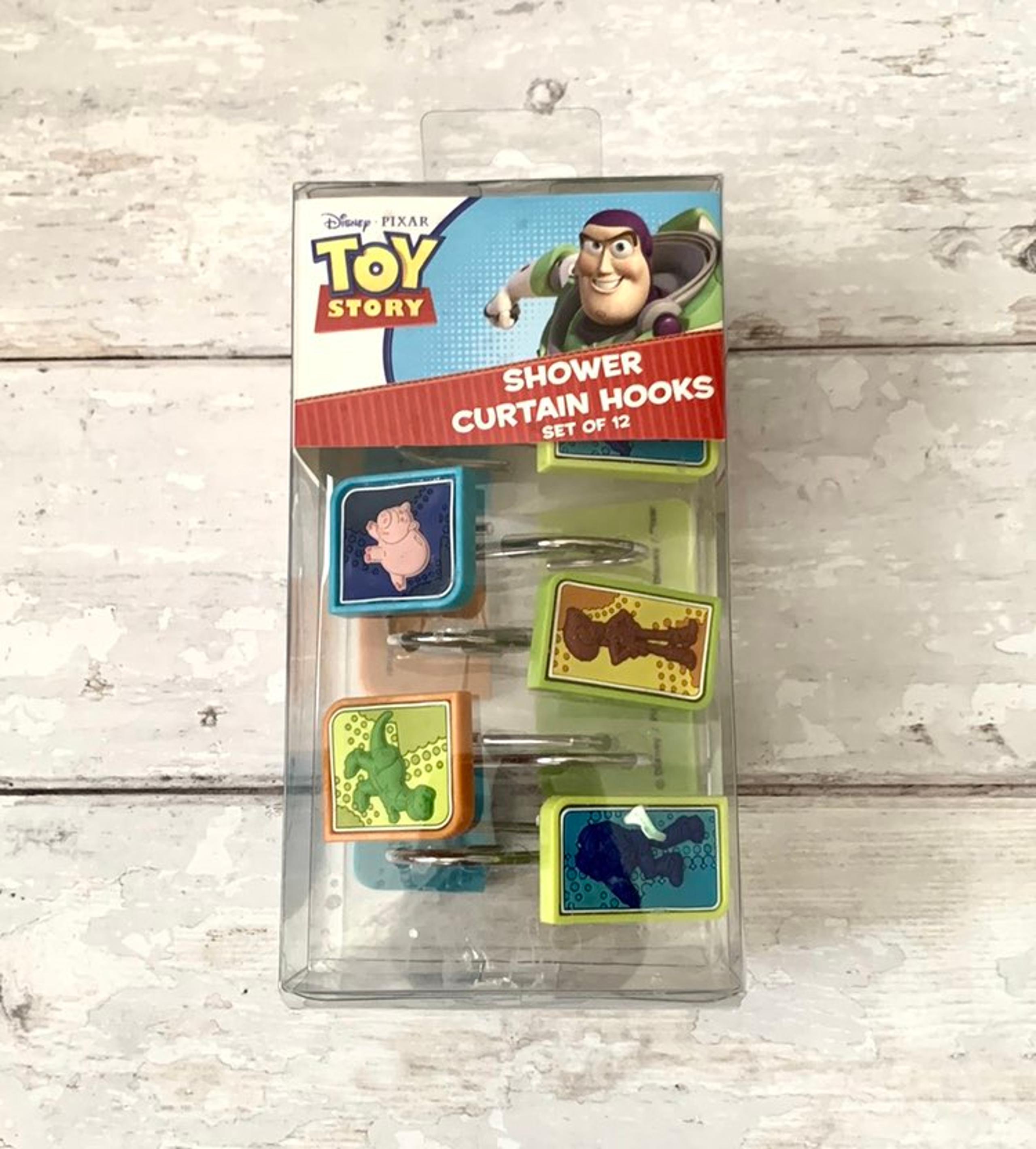 Disney Toy Story Shower Curtain Hooks Pixar NEW Set of 12 Kids Bath Accessories
