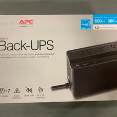 APC Back-UPS 650 Battery Backup and Surge Protector Black