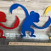 Barrel Of Monkeys Metal Art 3 Pieces 14 x 12 Made in USA