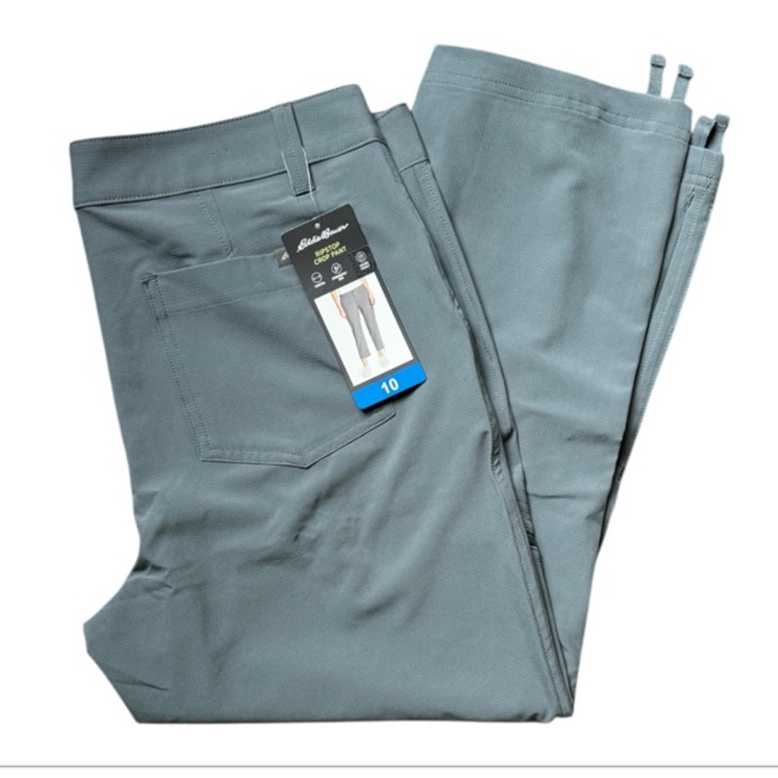 Eddie Bauer Womens 10 Ripstop Capri Pants Grey Inseam 24” NEW Price Firm