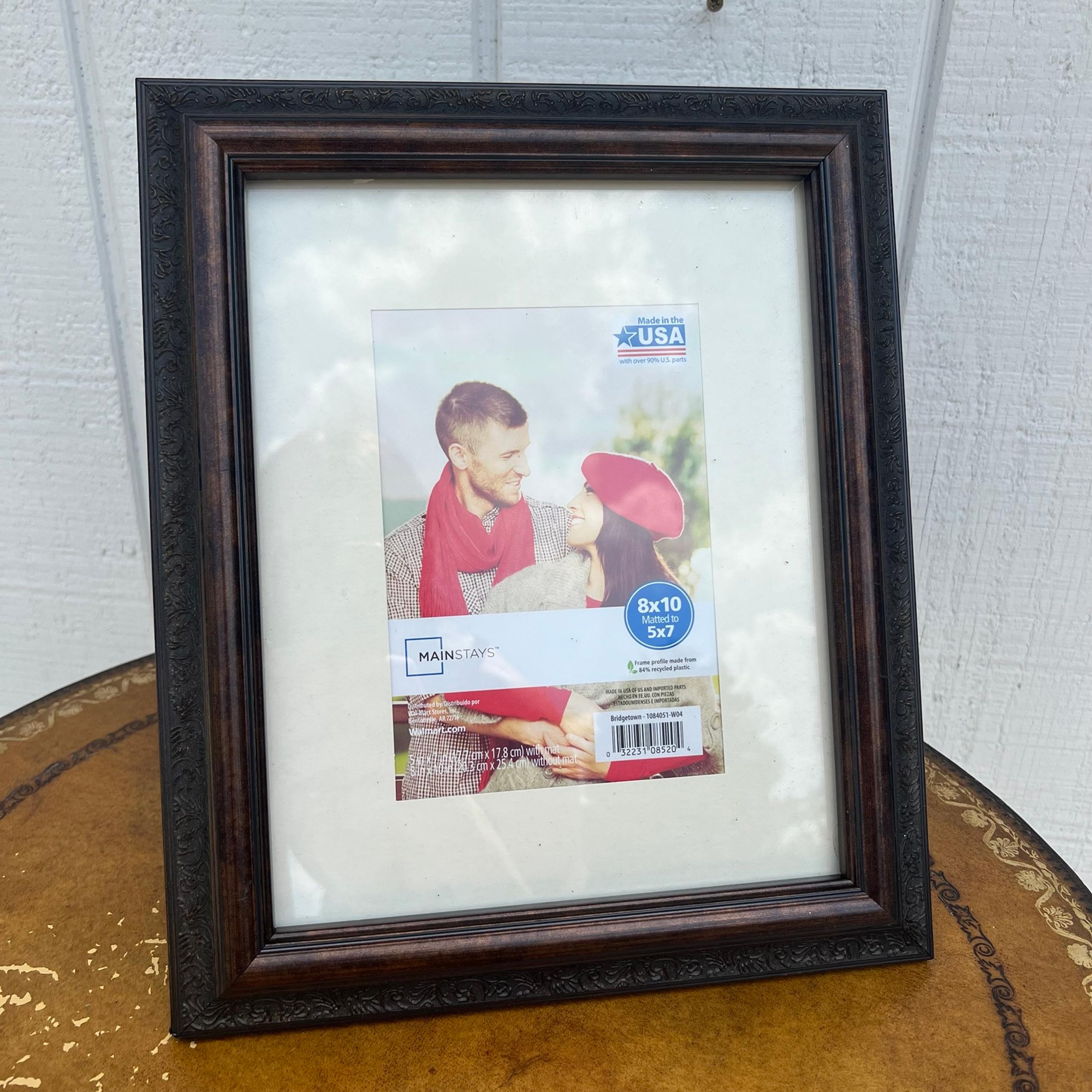 Mainstays wooden black/brown photo/picture frame 8x10