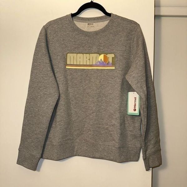 Marmot Women’s Gray Graphic Crewneck Sweatshirt Large NWT