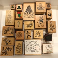 35 holiday wooden rubber stamps crafts