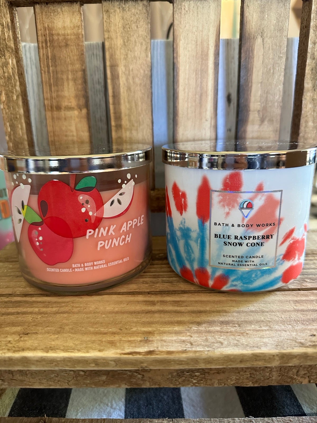 Bath & Body Works 3-Wick Candle Bundle x 2 Set - Blue Raspberry Snow Cone/Punch