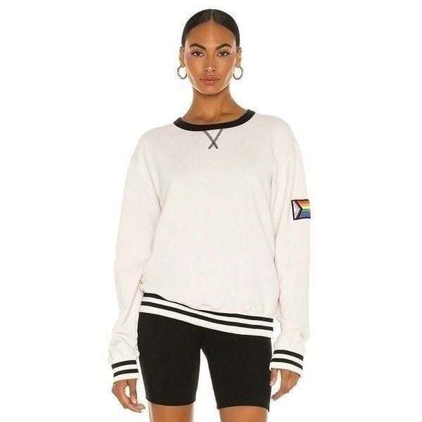 Splits59 Caster Unisex Organic French Terry Sweatshirt in Vintage White & Black