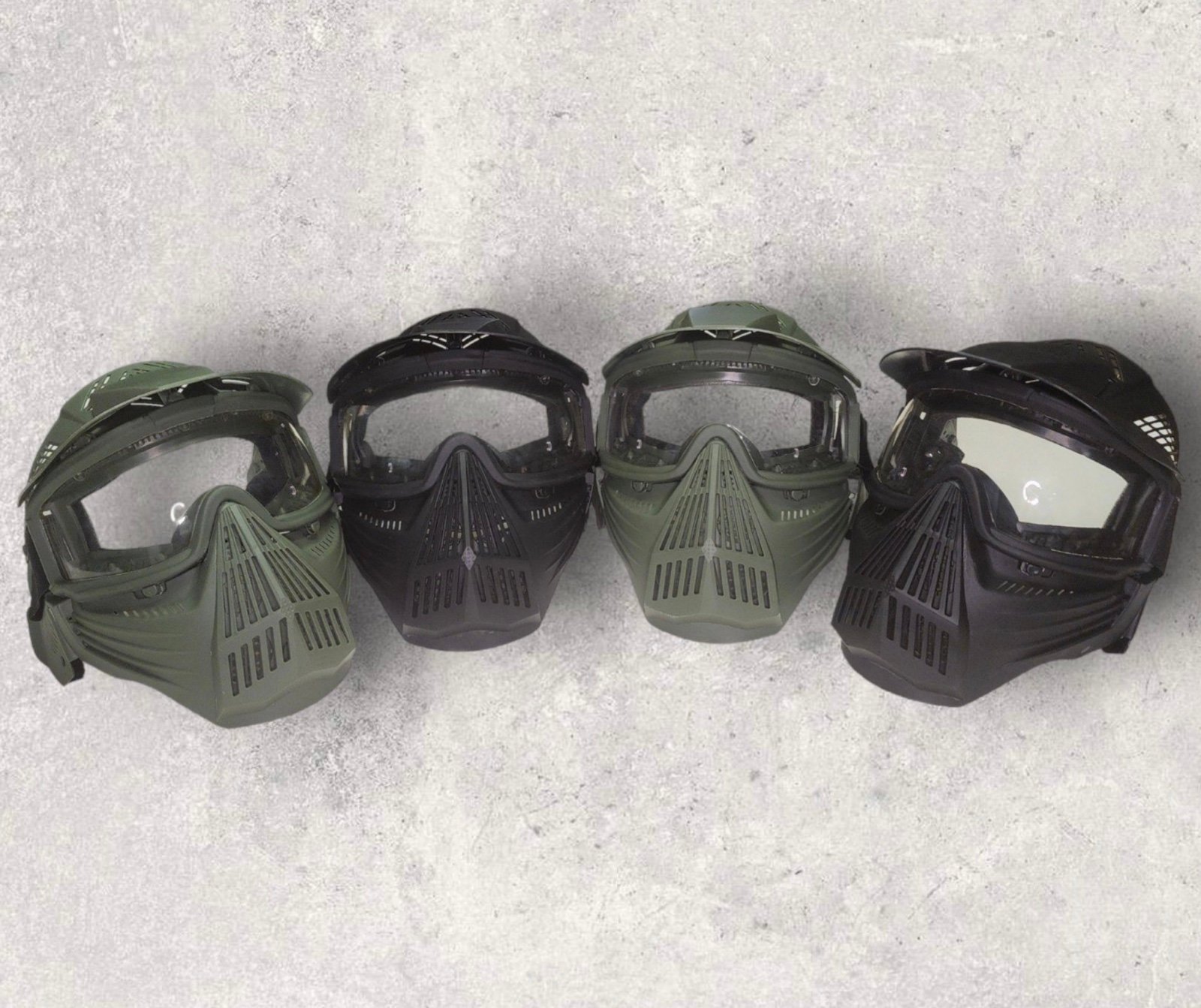 20 Airsoft  Mask 10 Black 10 and olive green