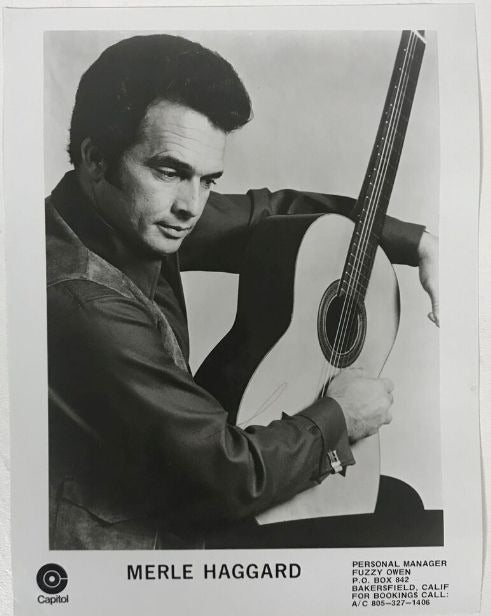 Merle Haggard Signed Autographed Vintage Glossy 8x10 Photo - Mueller COA