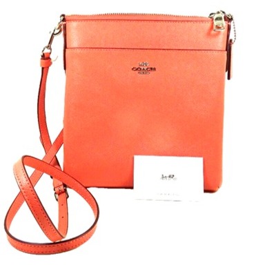 COACH Kitt Crossgrain Leather Old Pink Color Crossbody Messenger Bag
