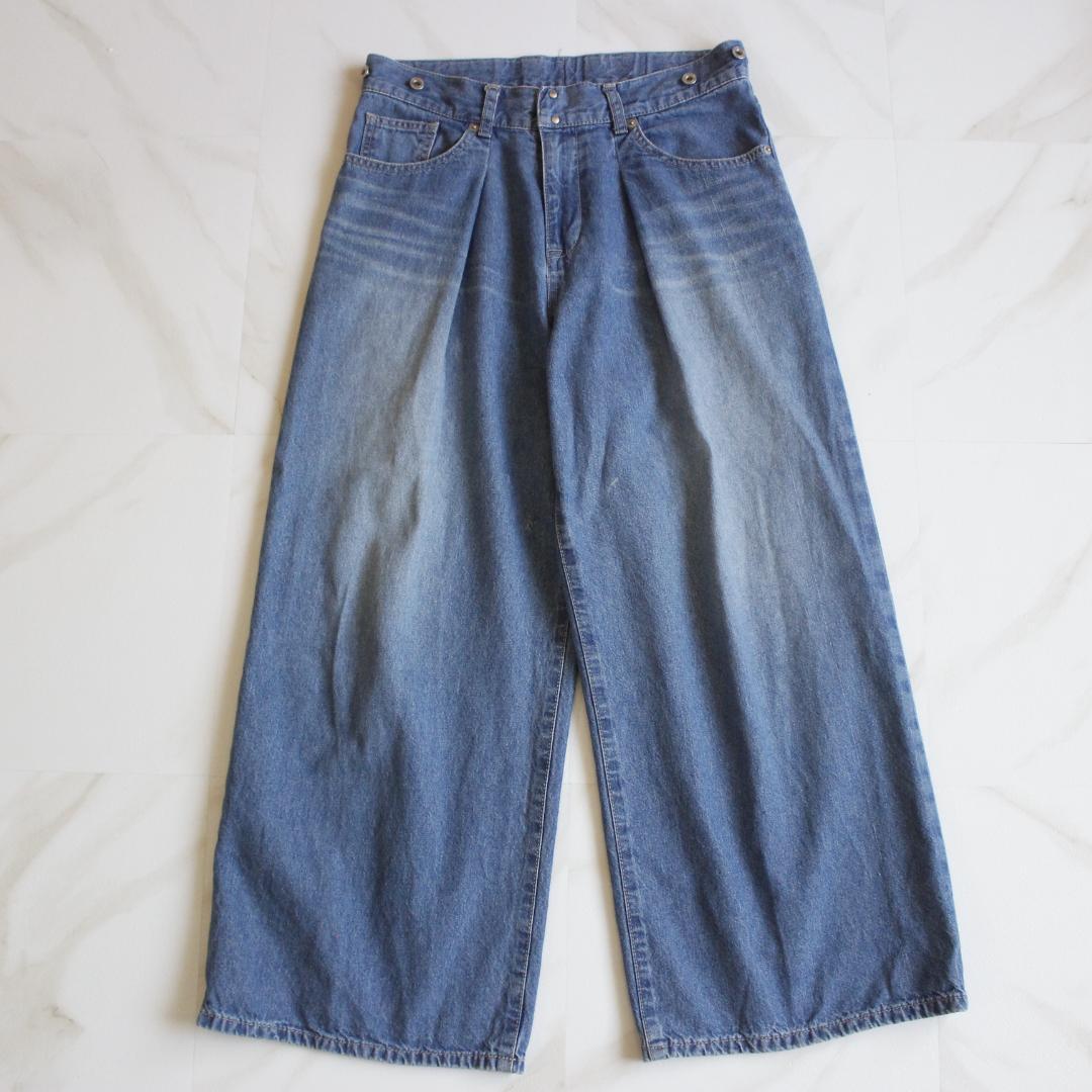 Nordic Living Tools Wide Denim with Tuck Detail, Size S, Blue