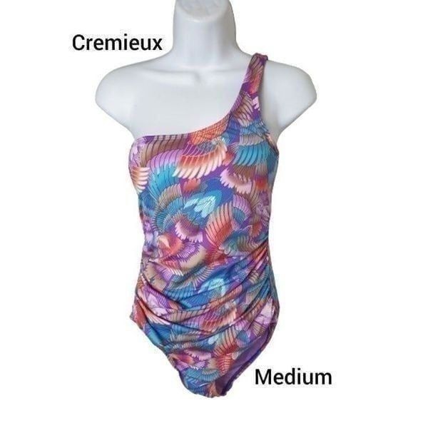 Women's Swimsuit Tummy Control One Shoulder One Piece Swimwear Medium NWT