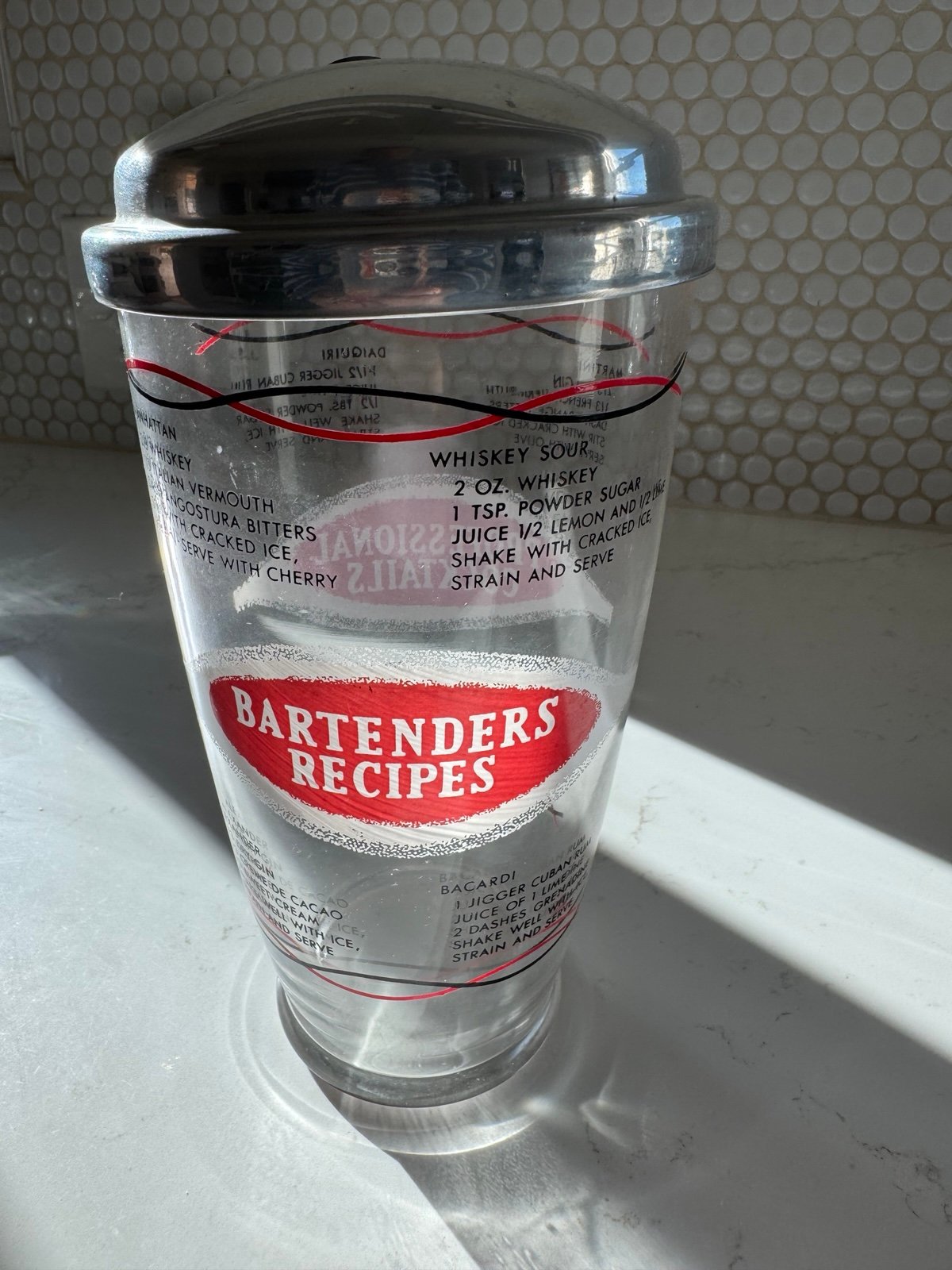 Vintage Glass Cocktail Shaker