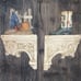 2 Terracotta Outdoor Garden Roman Scroll Shelf Sconces Shabby Chic