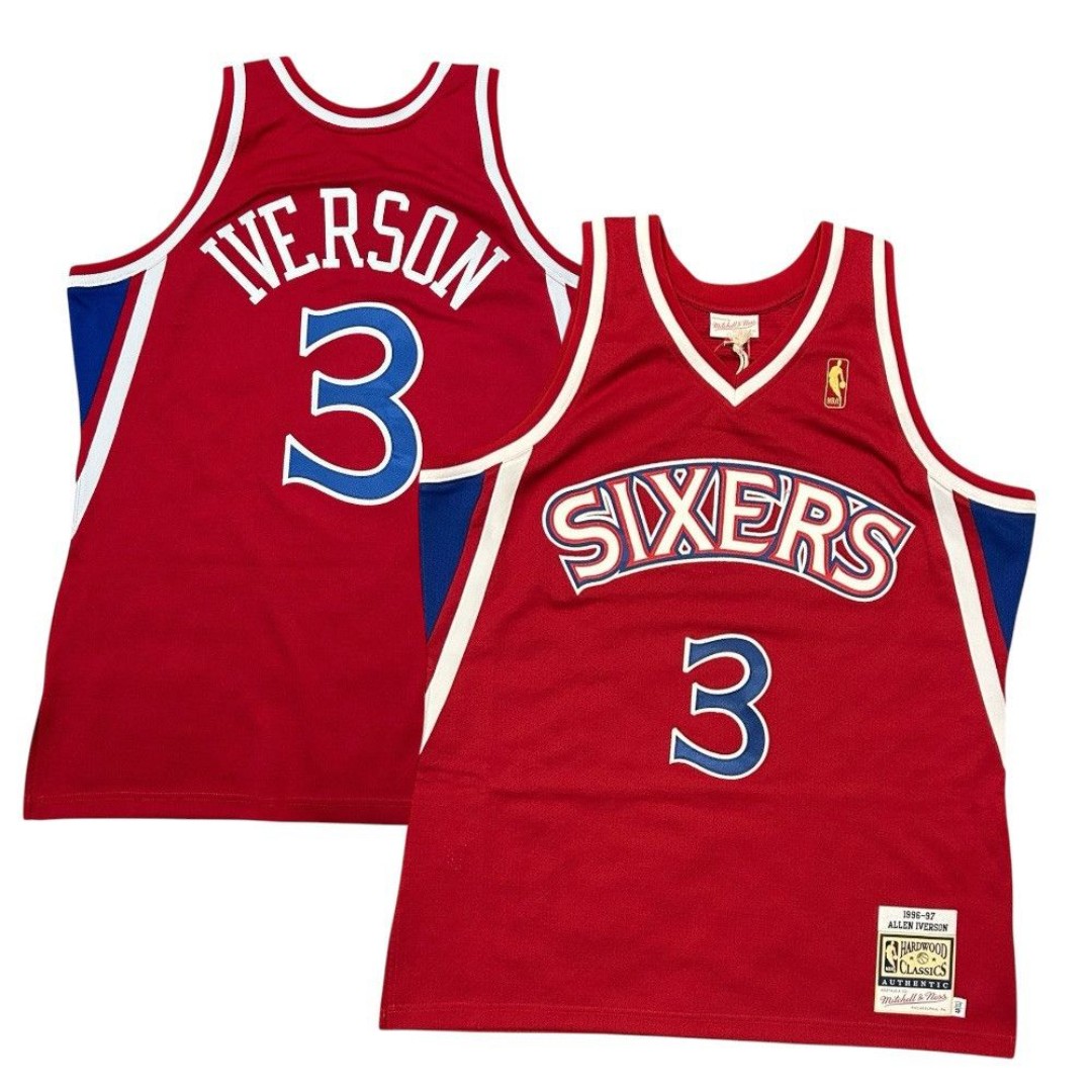 Allen Iverson Mitchell Ness Rookie 96 97 Sixers Jersey 48 XL NWT 300