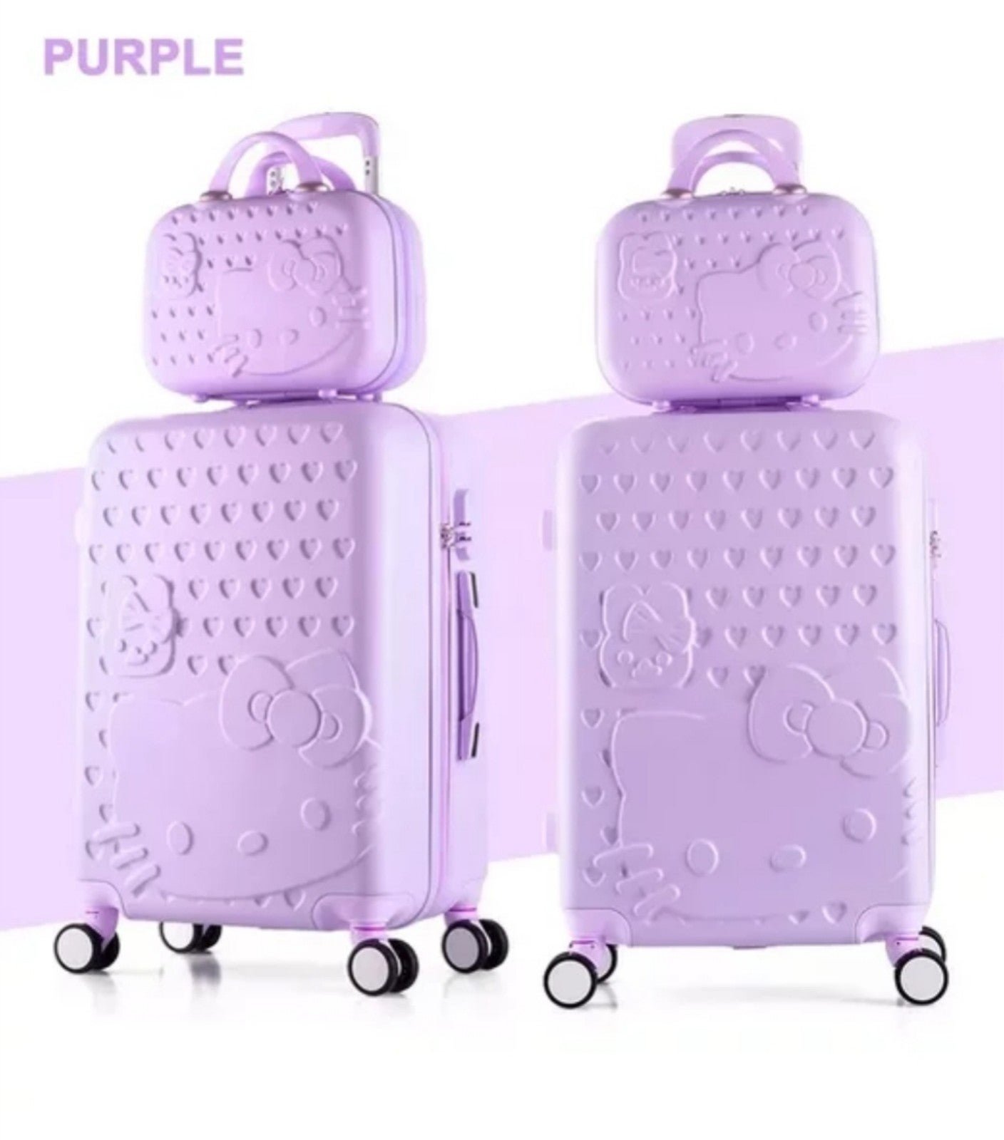 24 & 13 +1 clear luggage cover Hello kitty luggage suicase (purple)