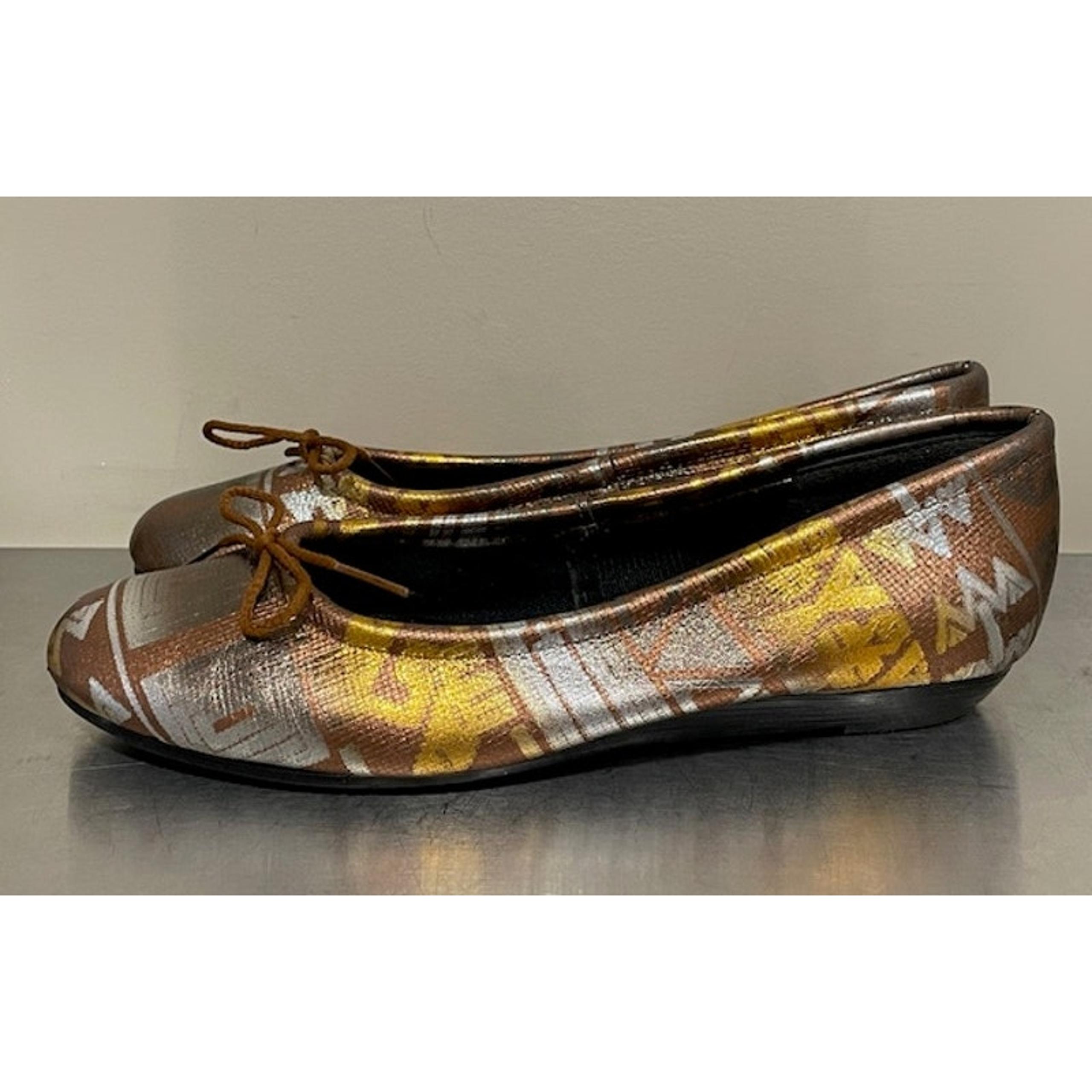 Tictactoes Ballet Leather Vintage Flats Gold/Silver/Bronze 7M
