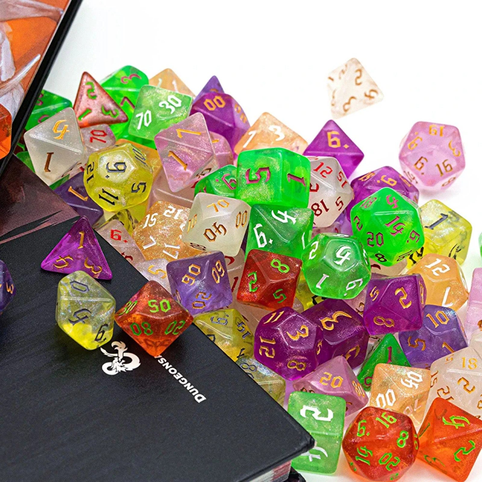 10 Sets DND Dice Polyhedral Dice Set (70pcs) with 2 Leather Bag