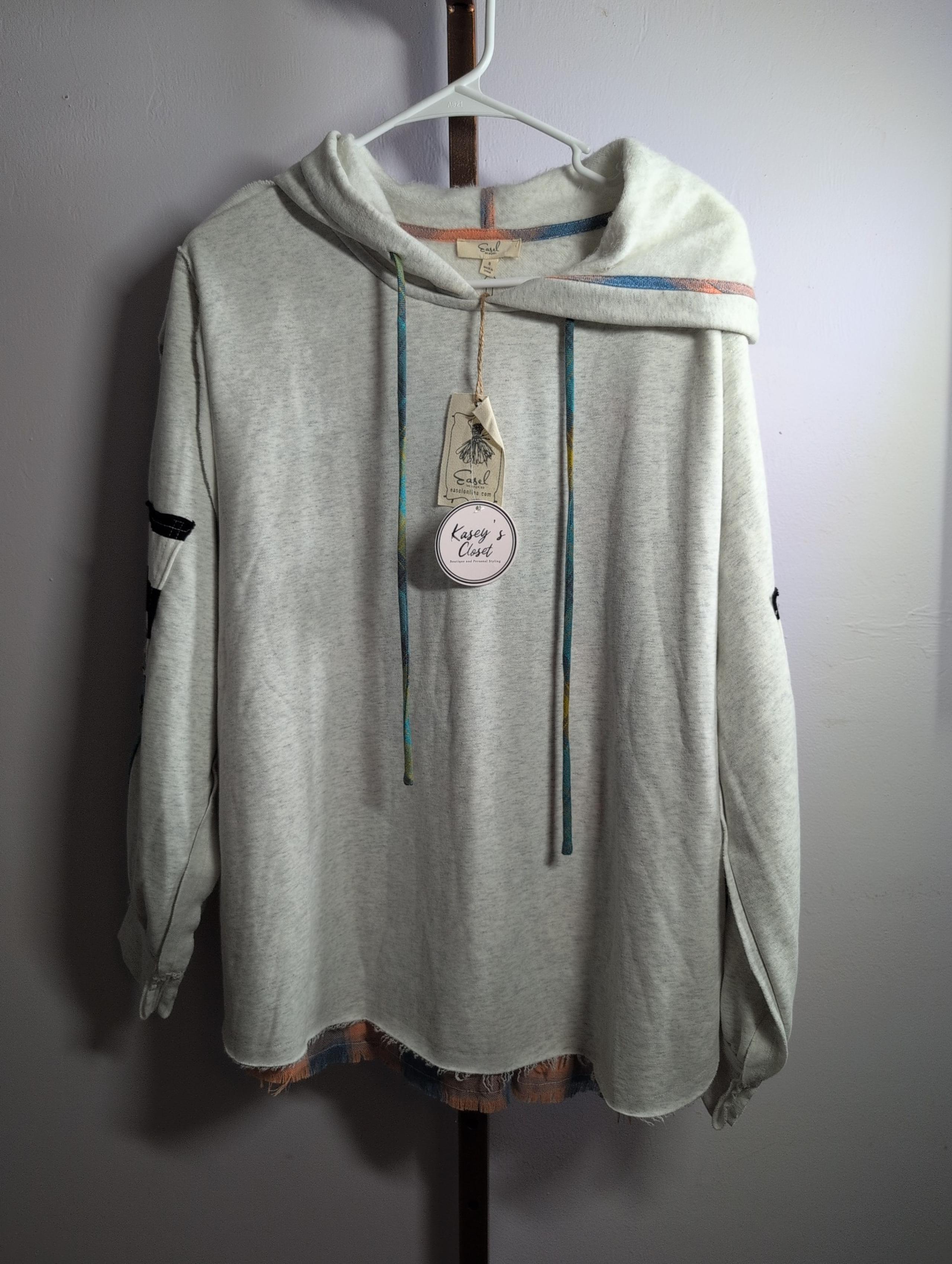 New Small Easel Patchwork Boho Hoodie
