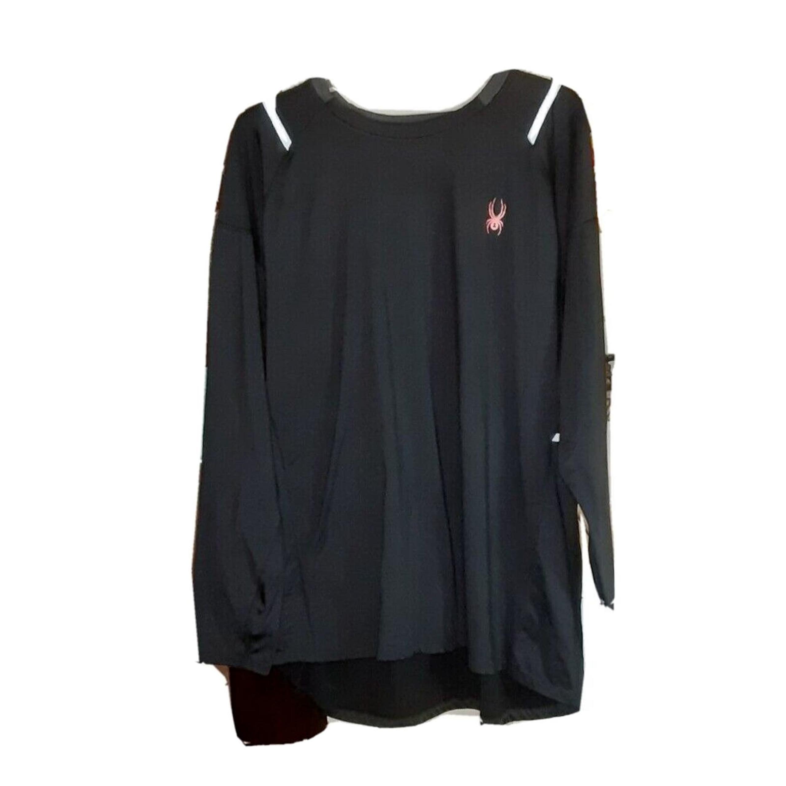 Womens Activewear Top Shirt Top Spyder Proweb Pullover Black Stretch Long Sleeve