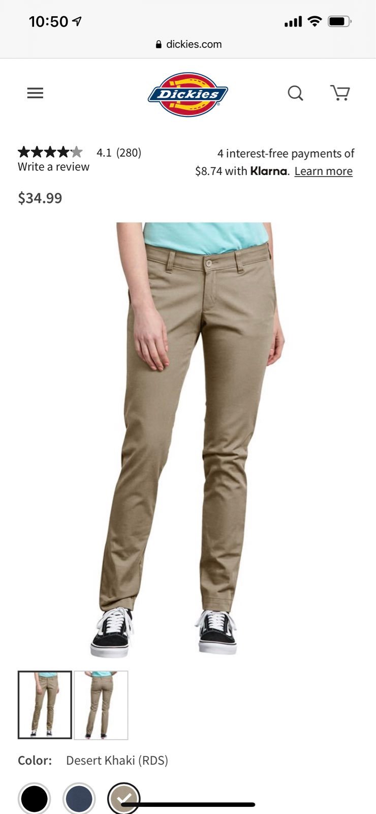Dickies Women's Stretch Twill Pant Skinny Fit