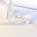 Dragonfly pearl square ear studs
