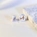 Dragonfly pearl square ear studs