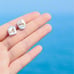 Dragonfly pearl square ear studs