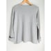 EILEEN FISHER I Round Neck Organic Box Top , Gray and White Stripe , Small