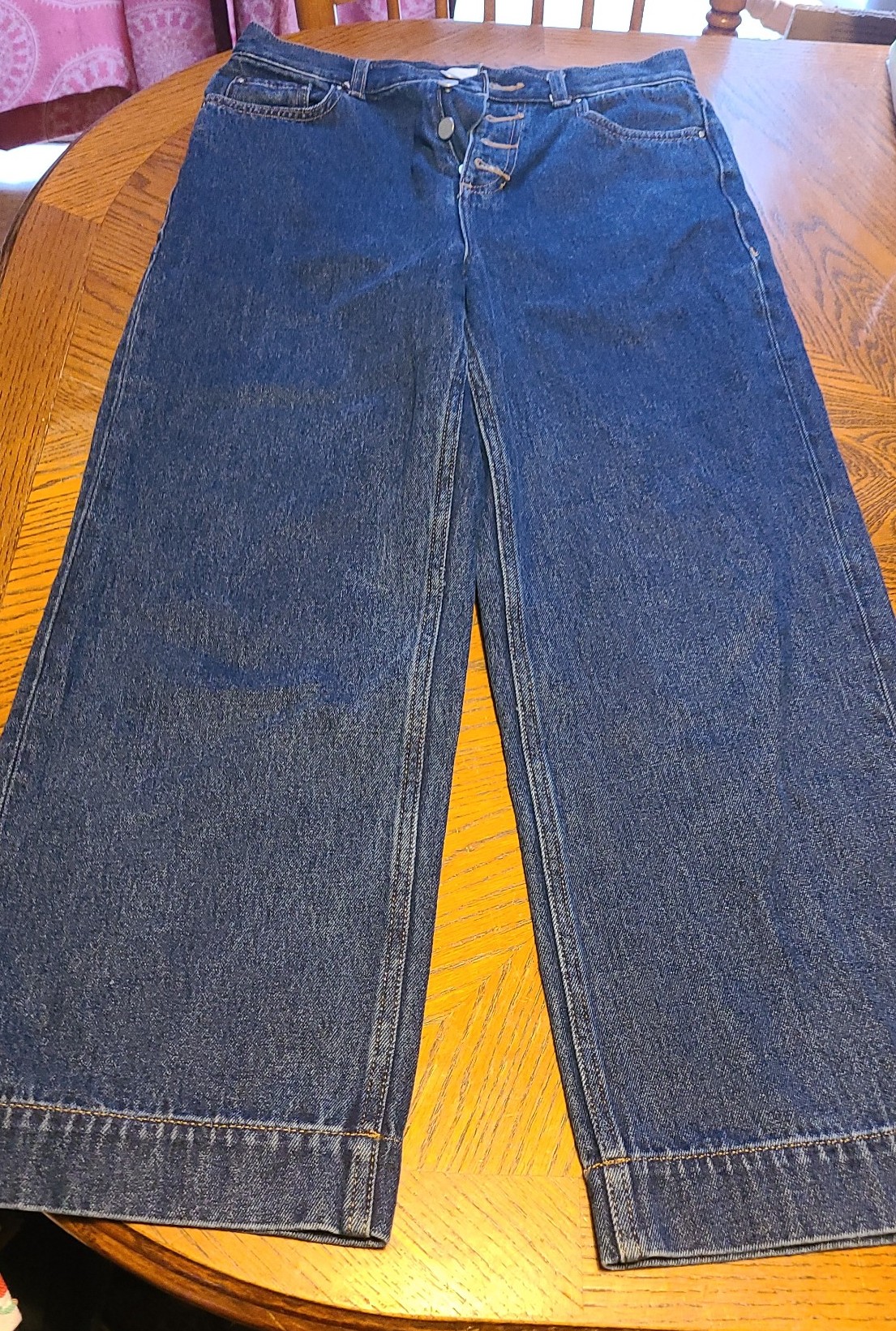 Oak + fort size 27 crop wide leg jeans